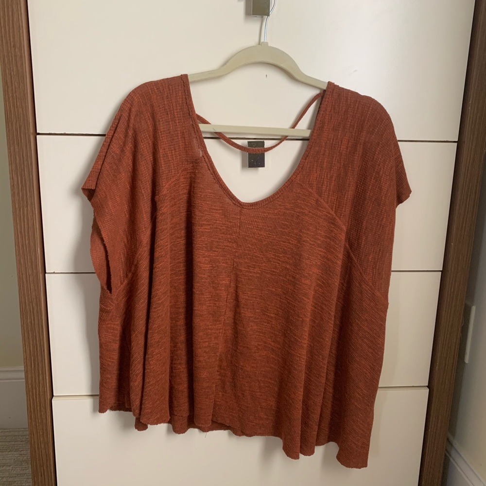 Free People Burnt Orange Oversized Shirt